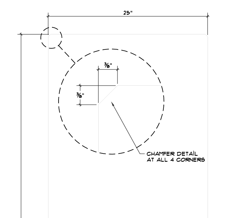 4 Pcs Insulated Glass with 3/8" Chamfer corners