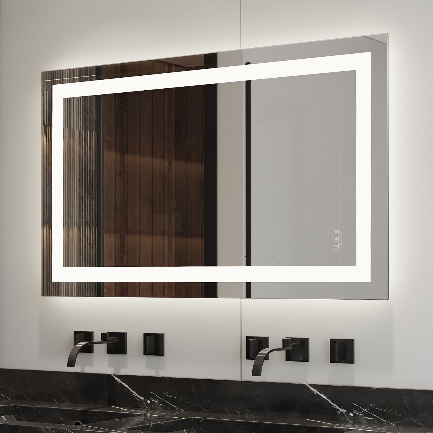 Large Vanity Mirror with Lights, Dimmable, Anti-Fog, Shatter-Proof
