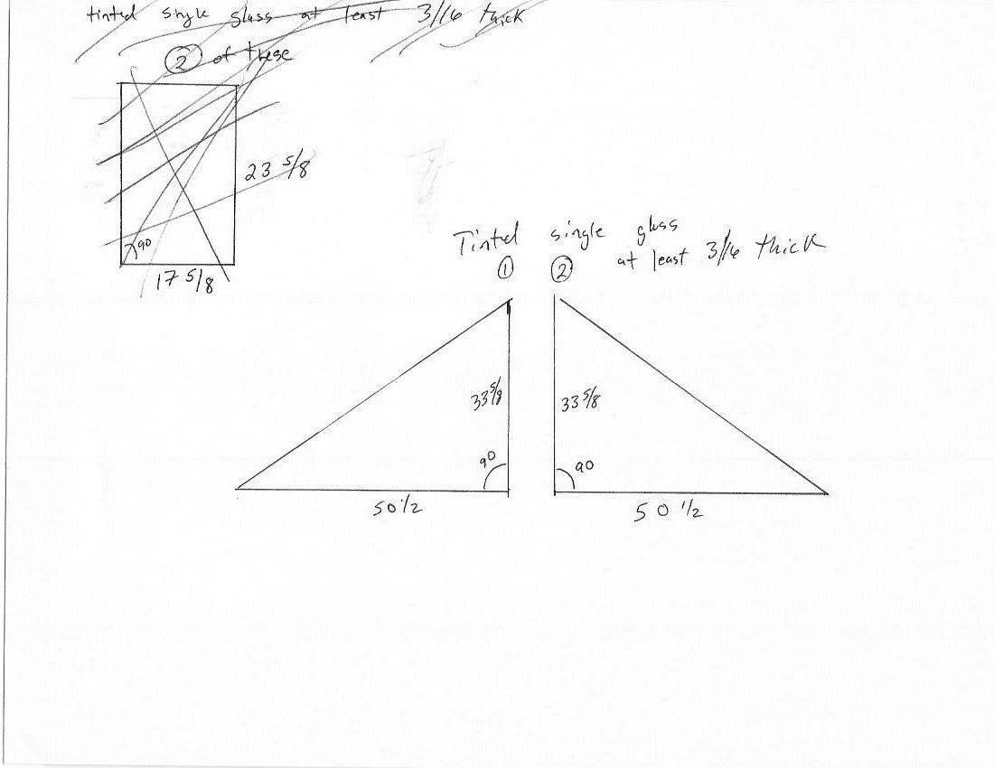 Custom-Cut Triangular Shape Glass