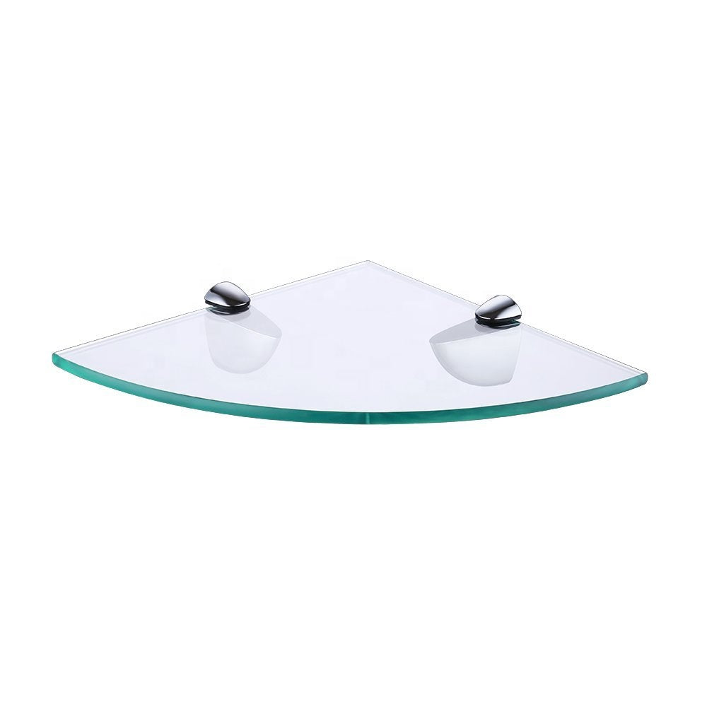 Low Iron Triangle Glass Shelf With Chrome Brackets