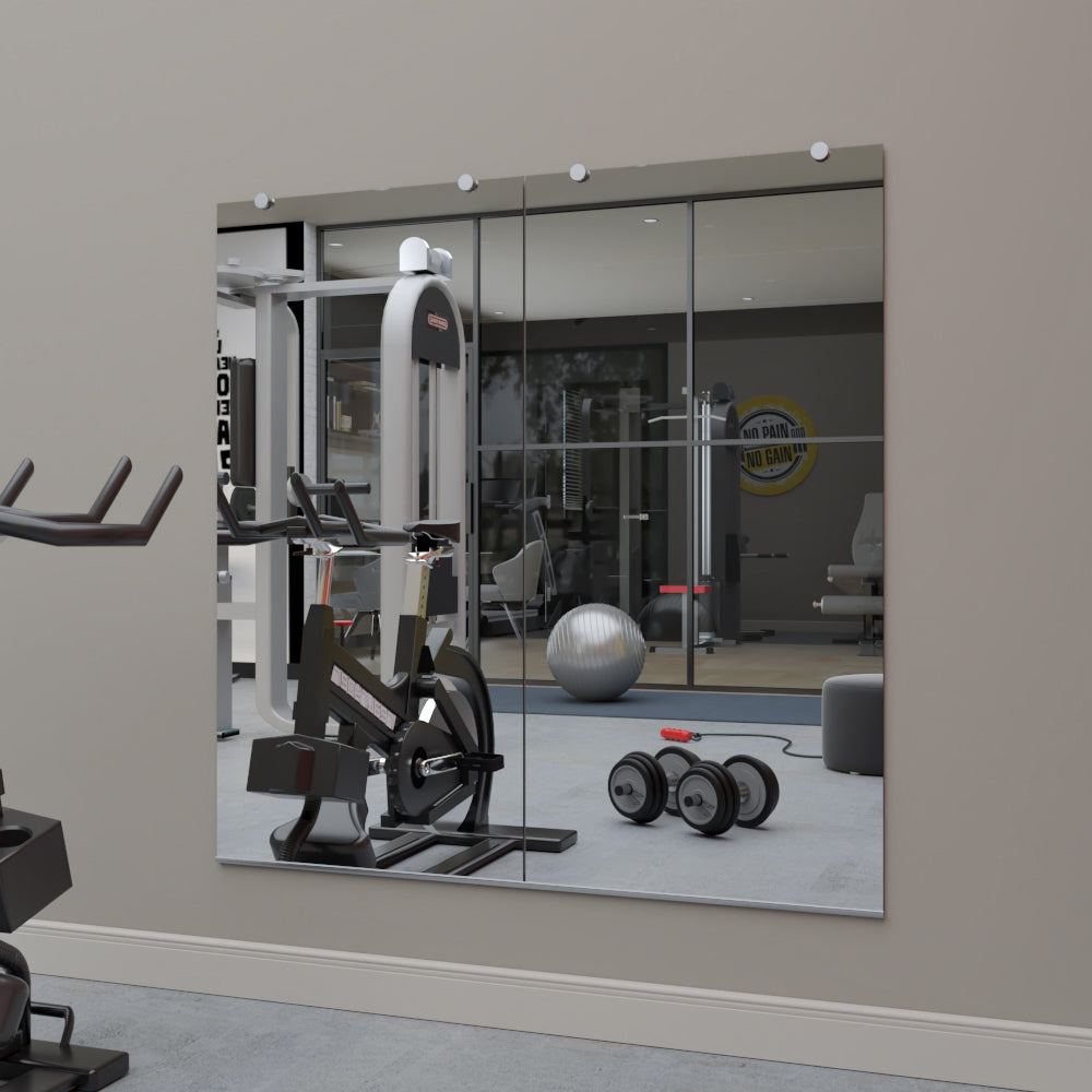 Home Gym Mirror - Large Full Body Mirror for Yoga & Fitness - 48''x72'' Wall Mounted - Home Gym, Garage, Bedroom & Bathroom