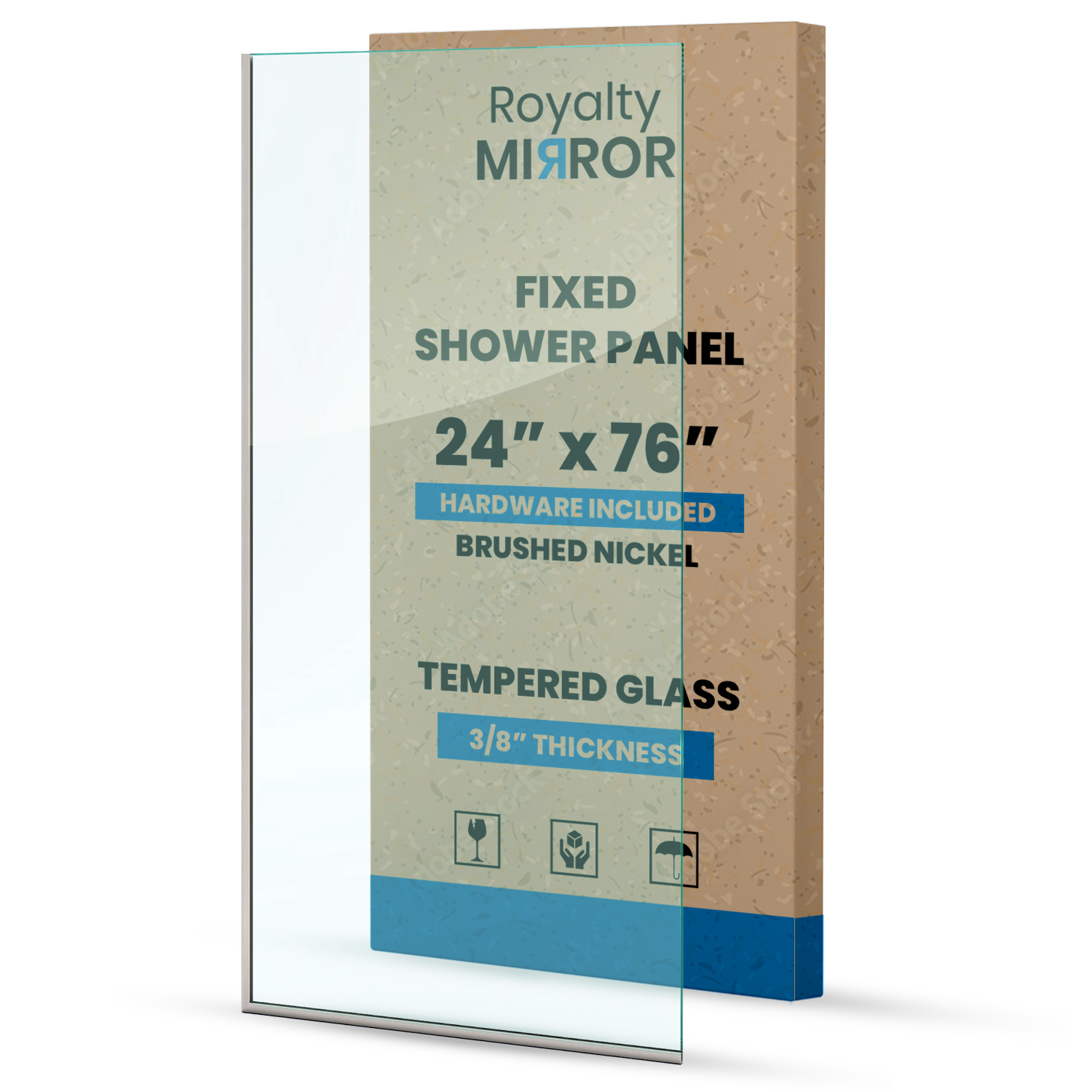 Frameless Fixed Glass Shower Panel - Tempered Glass