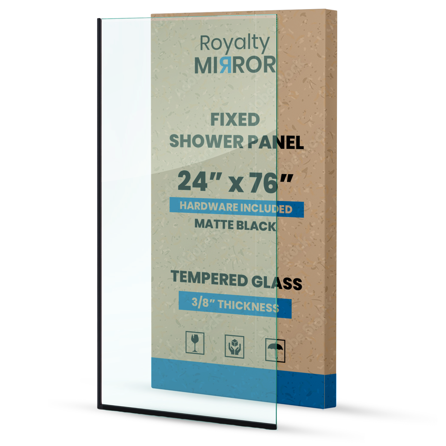 Frameless Fixed Glass Shower Panel - Tempered Glass