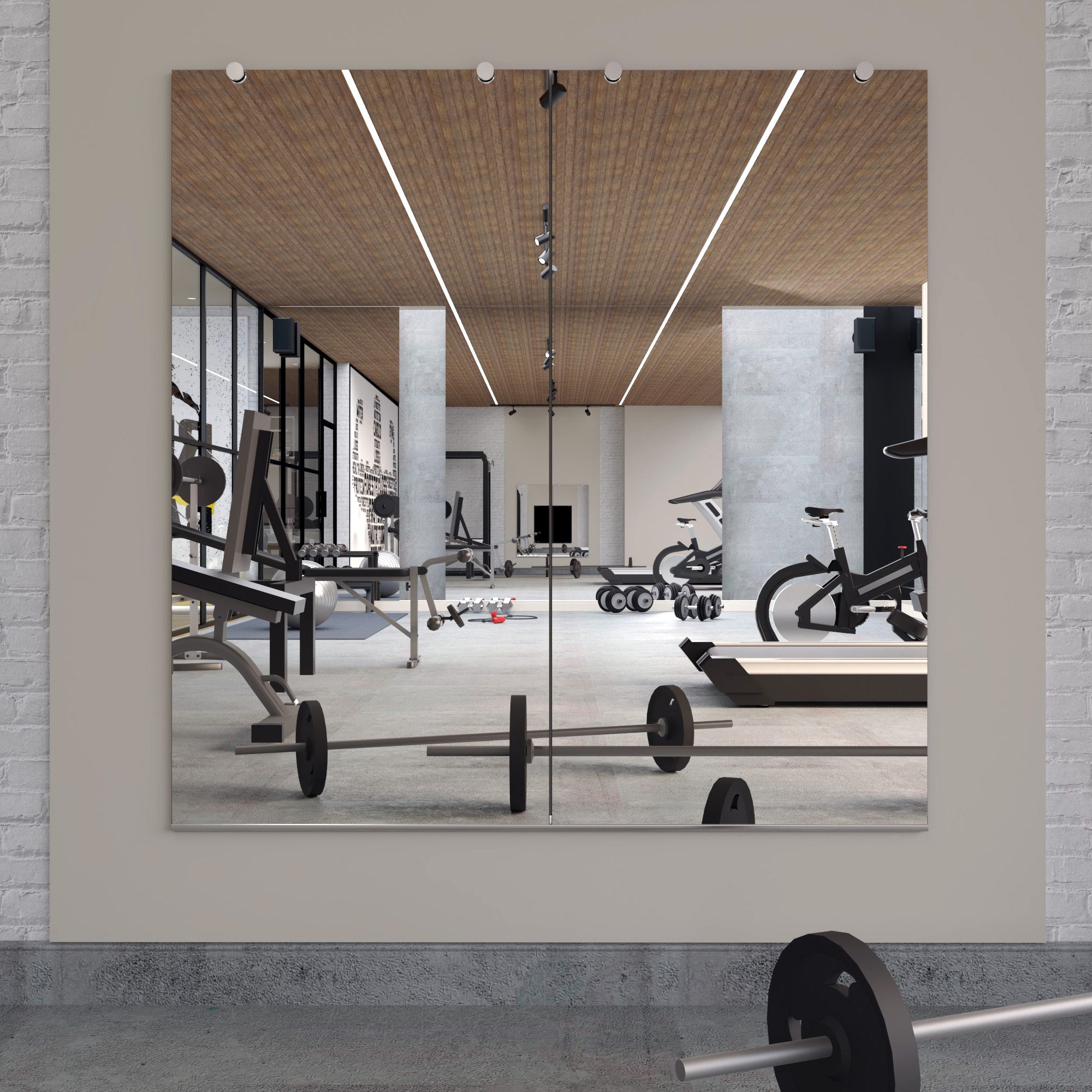 Large Gym Mirrors – Fitness Room Shatterproof Mirror with Safety Backing