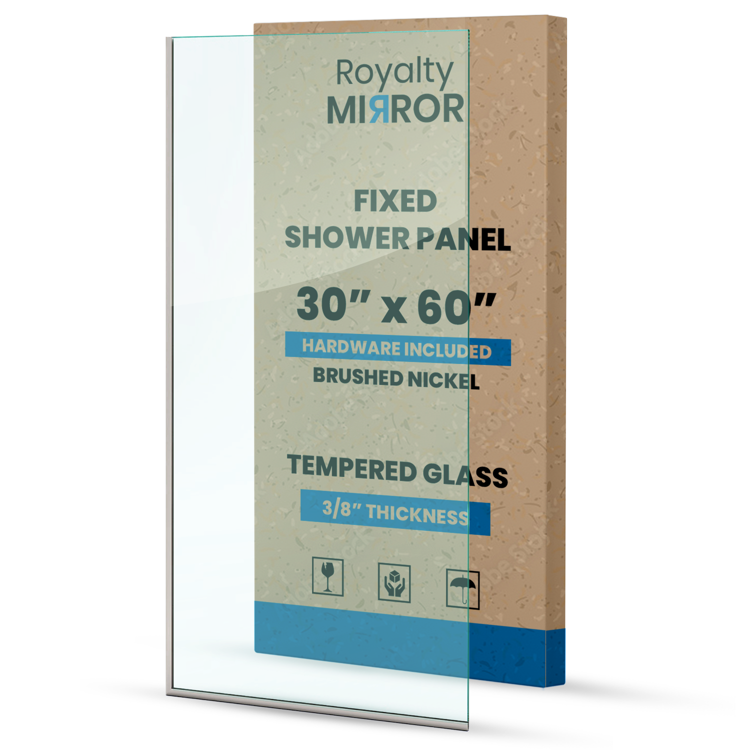 Frameless Fixed Glass Shower Panel - Tempered Glass