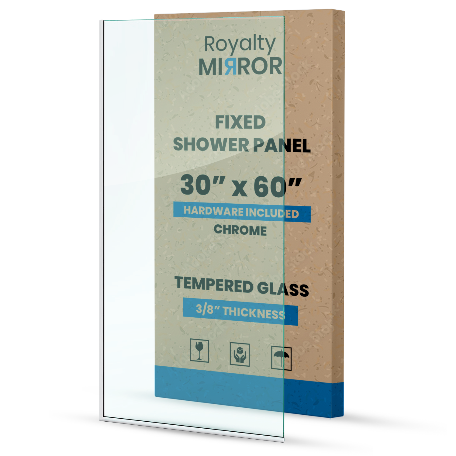Frameless Fixed Glass Shower Panel - Tempered Glass