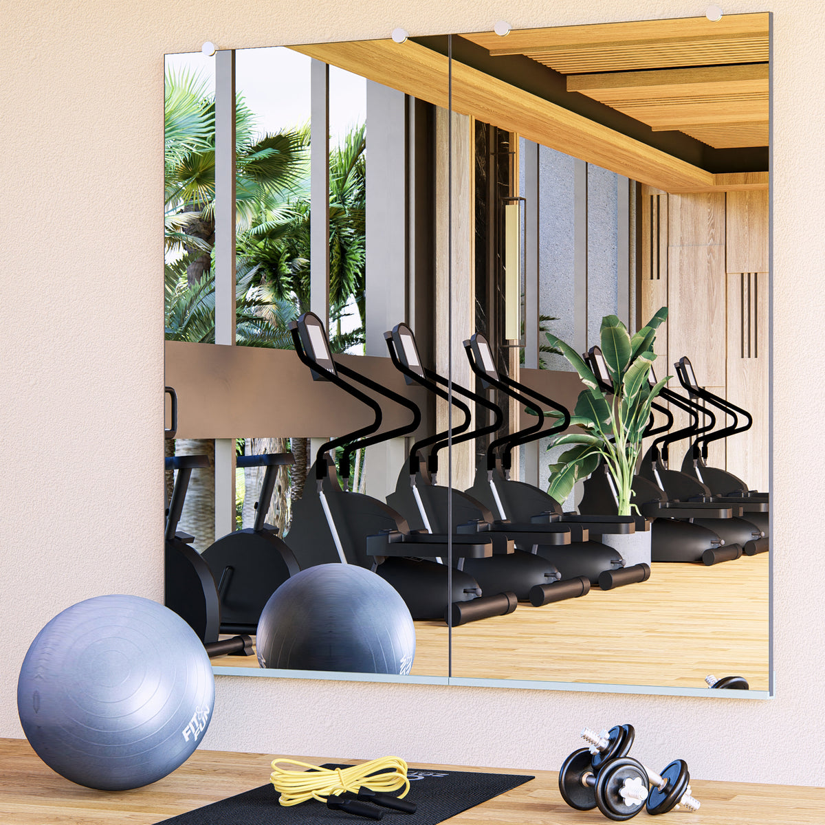 Large Full Body Mirror – Fitness Room Shatterproof Mirror with Safety Backing
