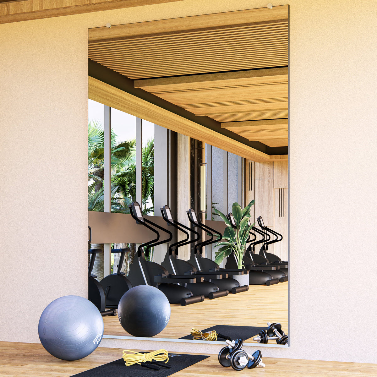 Large Full Body Mirror – Fitness Room Shatterproof Mirror with Safety Backing