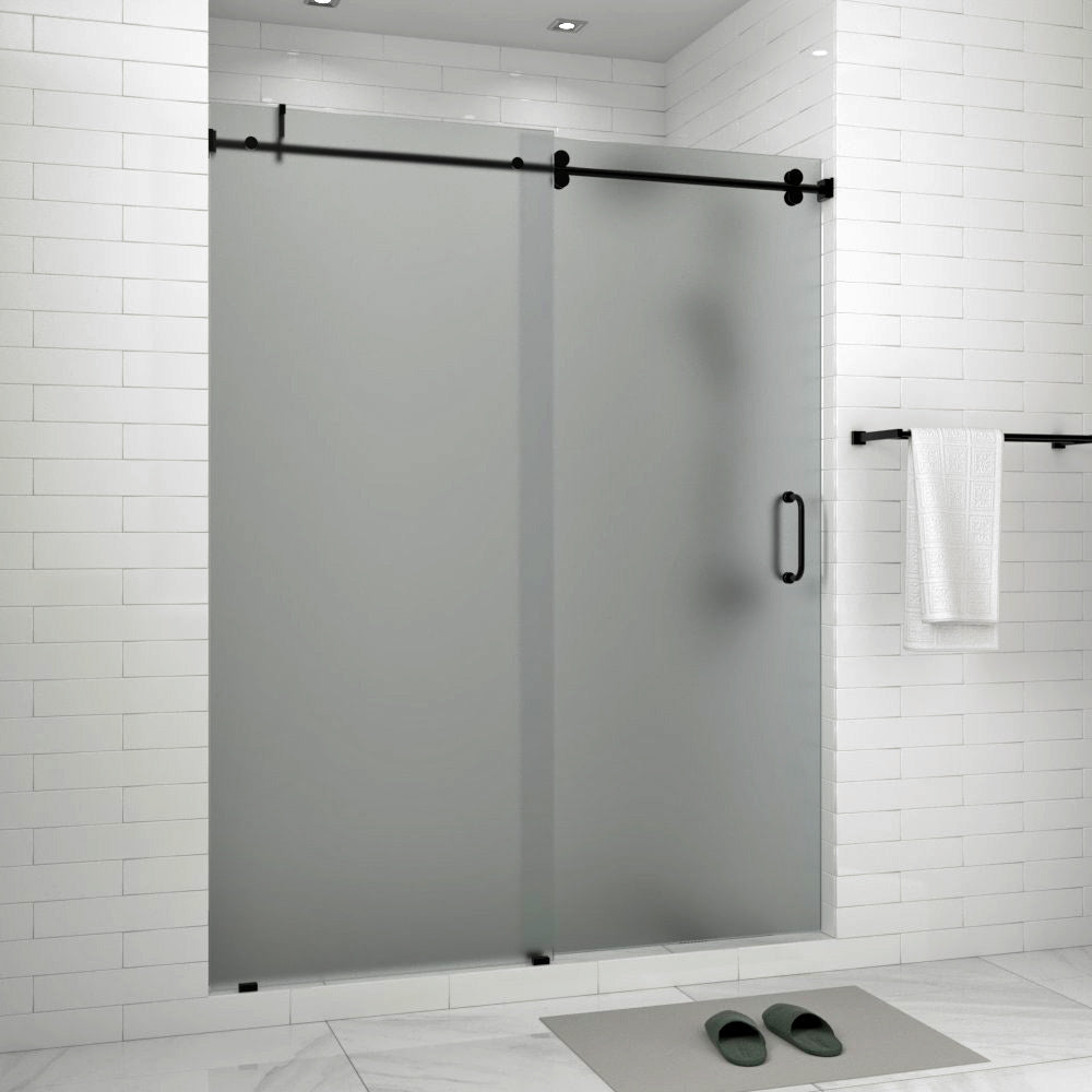 Frameless Shower Door - 74" High x 56-60" Wide Bathroom 3/8" (10mm) Tempered Glass