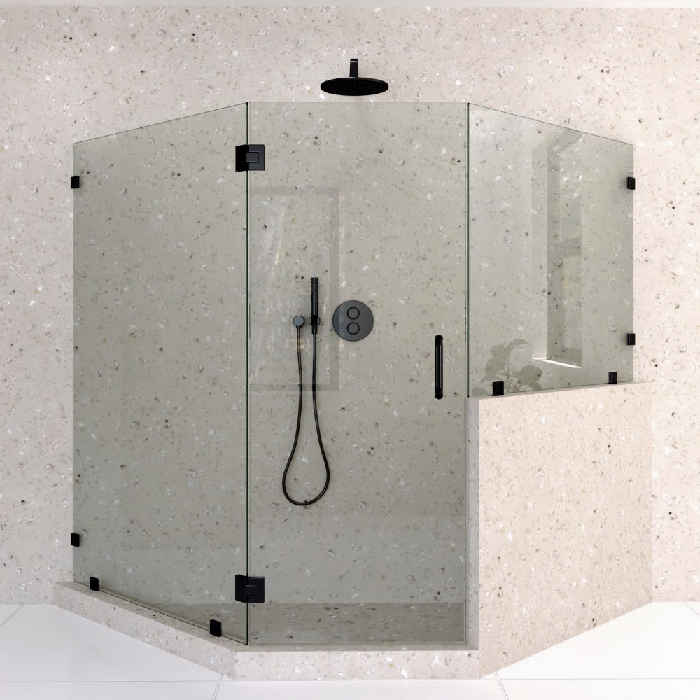 9._Right_handle_neo_angle_shower_door_with_right_knee_wall_and_left_panel-min