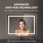 Load image into Gallery viewer, Large Vanity Mirror with Lights, Dimmable, Anti-Fog, Shatter-Proof
