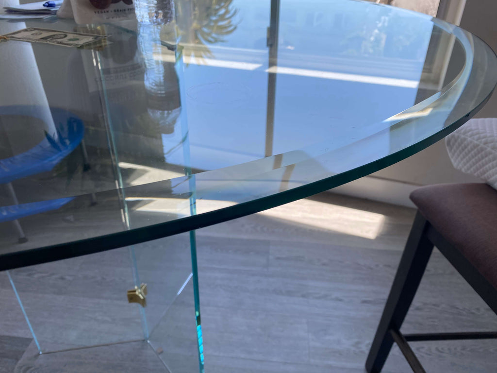 Racetrack Glass Table Top - 4X Stronger & Safer – Royalty Mirror