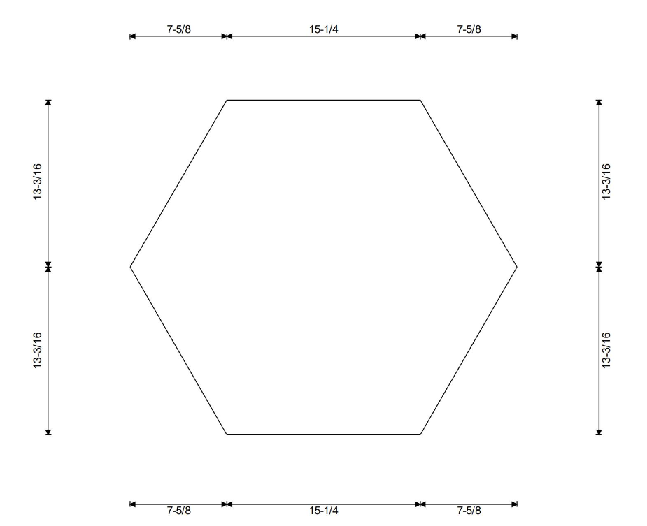 Hexagonal Shape Tempered Glass