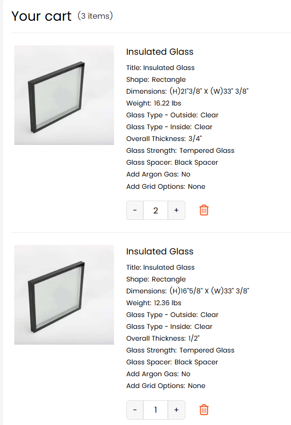 Insulated Glass 3/16" thick outside/inside