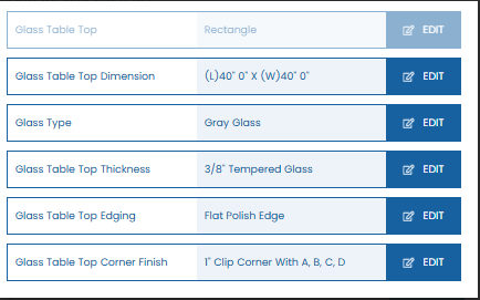 12 Units Gray Tempered Glass w/ 1" Clip Corners