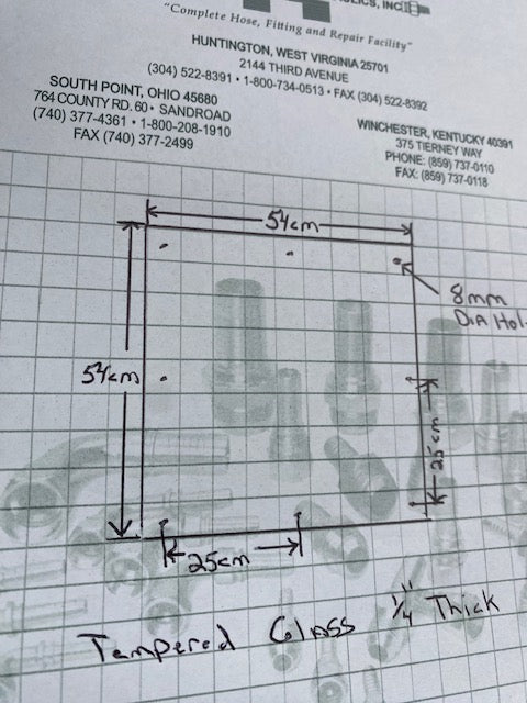 Custom Cut Glass with 8 Holes