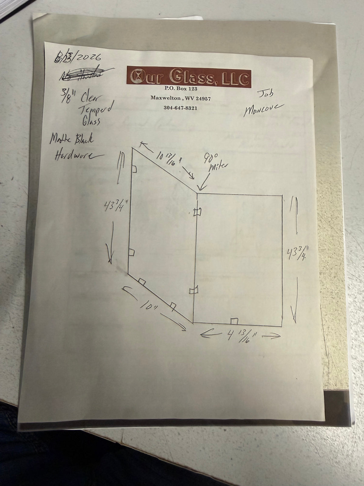 5 Units Custom Glass for Our Glass LLC