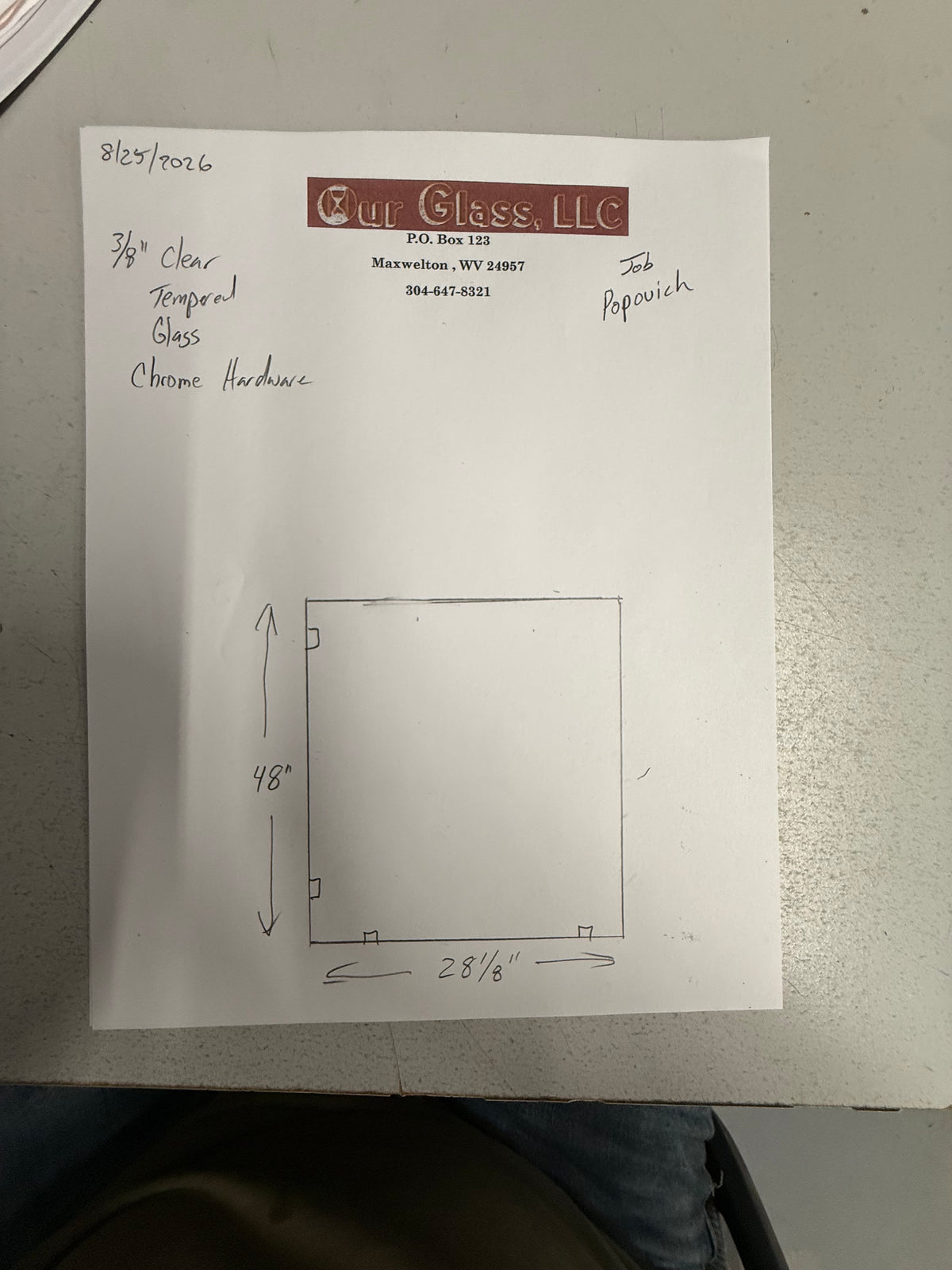 5 Units Custom Glass for Our Glass LLC