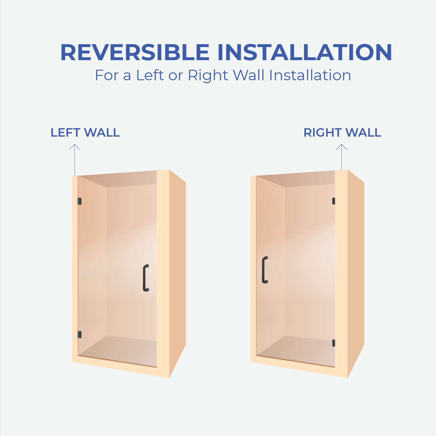 Frameless Corner Swing Single Hinged Glass Shower Door