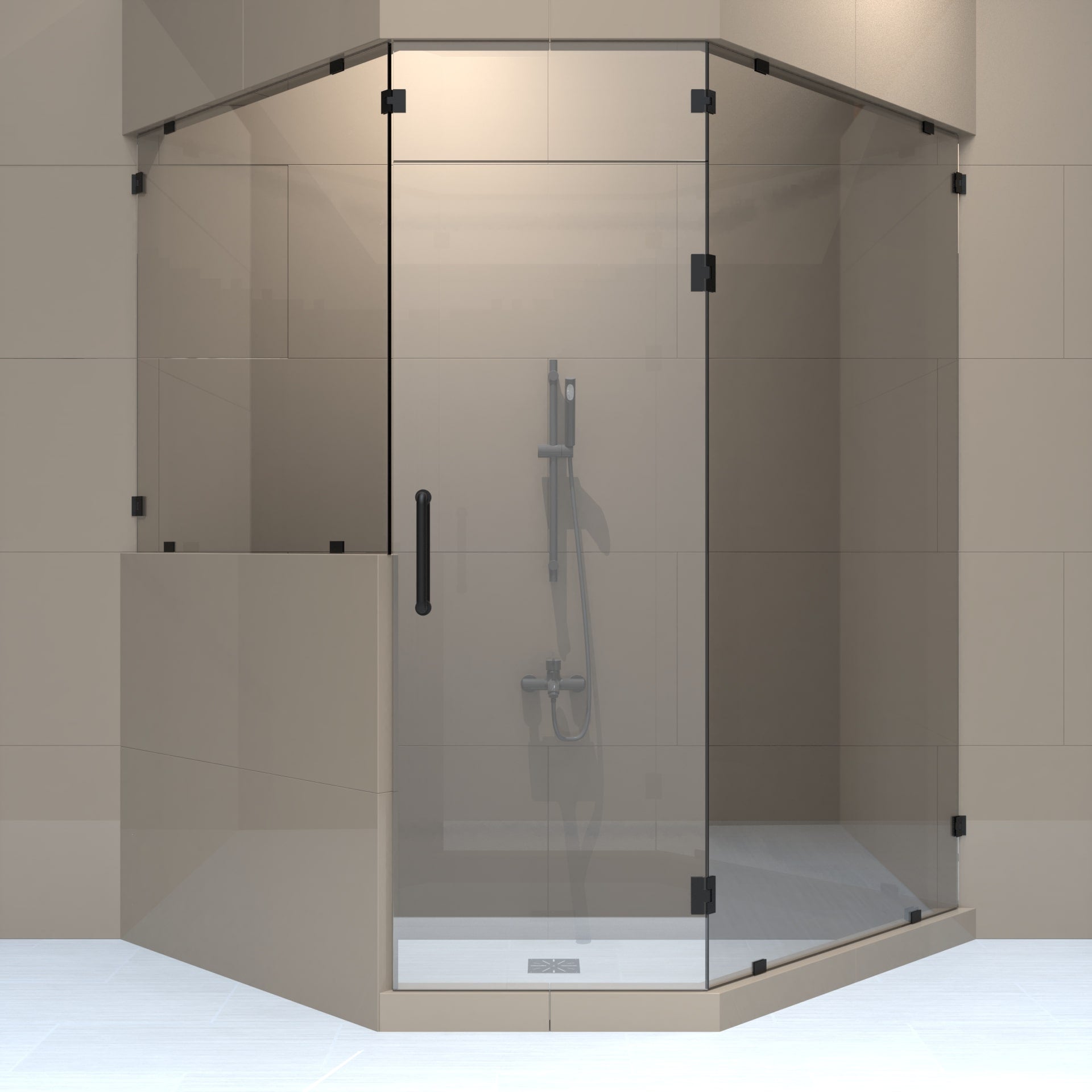Left_Handle_Neo_Angle_Shower_Door_with_Left_Knee_Wall_and_Transom-min