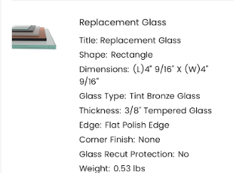 Replacement Glass with hole in the center