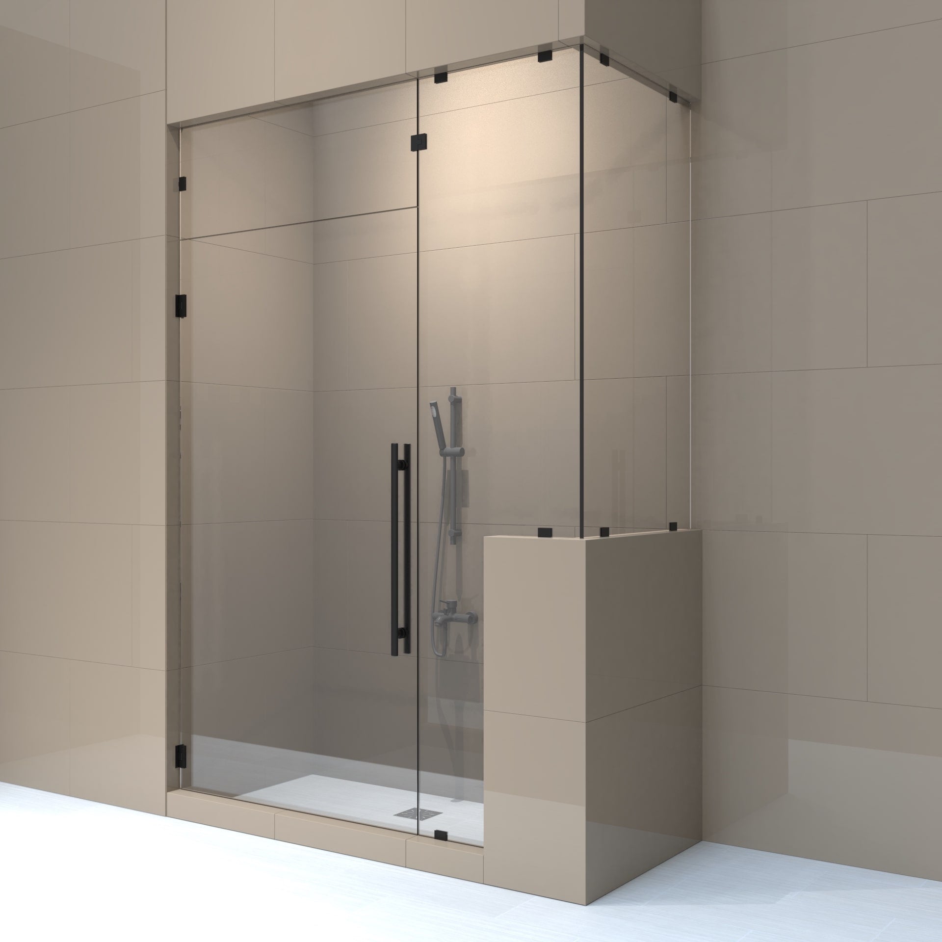 Right_Handle_Corner_Shower_Door_with_Right_Knee_Wall_and_transom-min