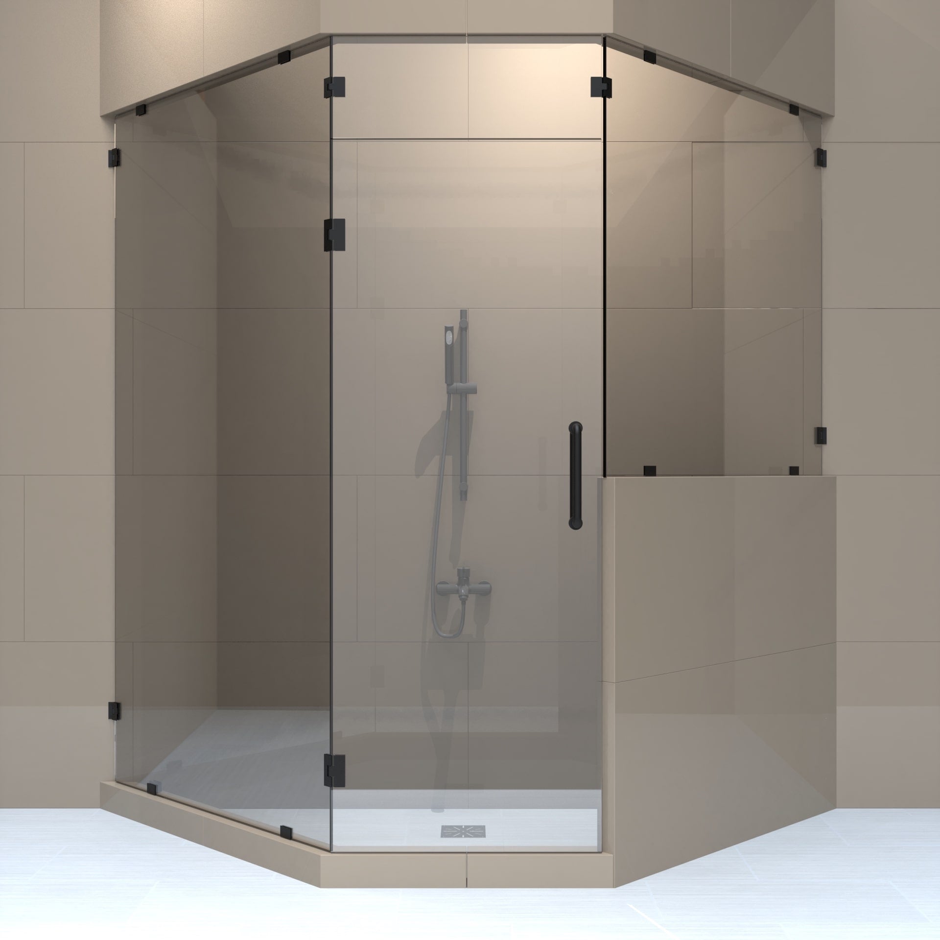Right_Handle_Neo_Angle_Shower_Door_with_Right_Knee_Wall_and_Transom-min