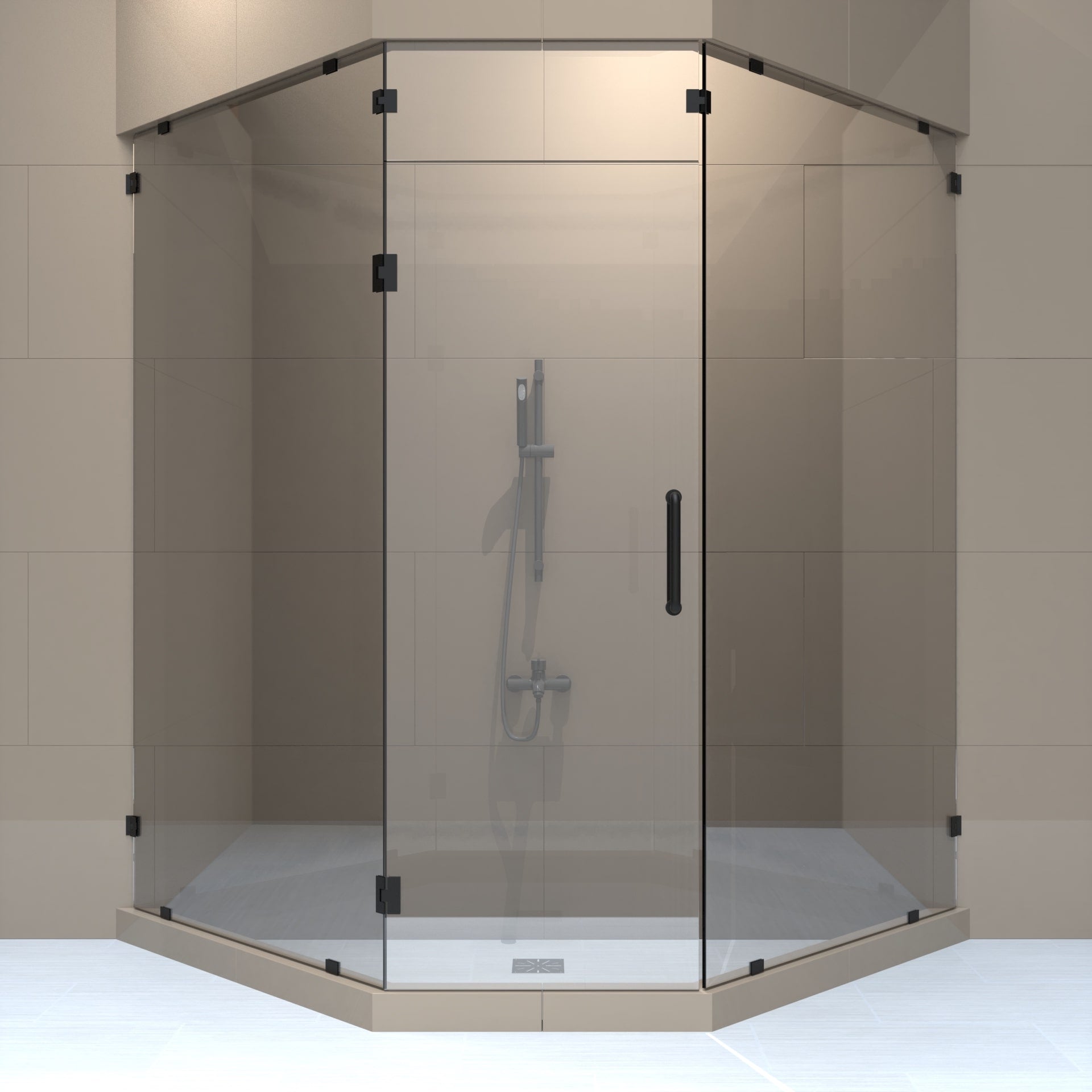 Right_Handle_Neo_Angle_Shower_Door_with_steam_shower_transom-min