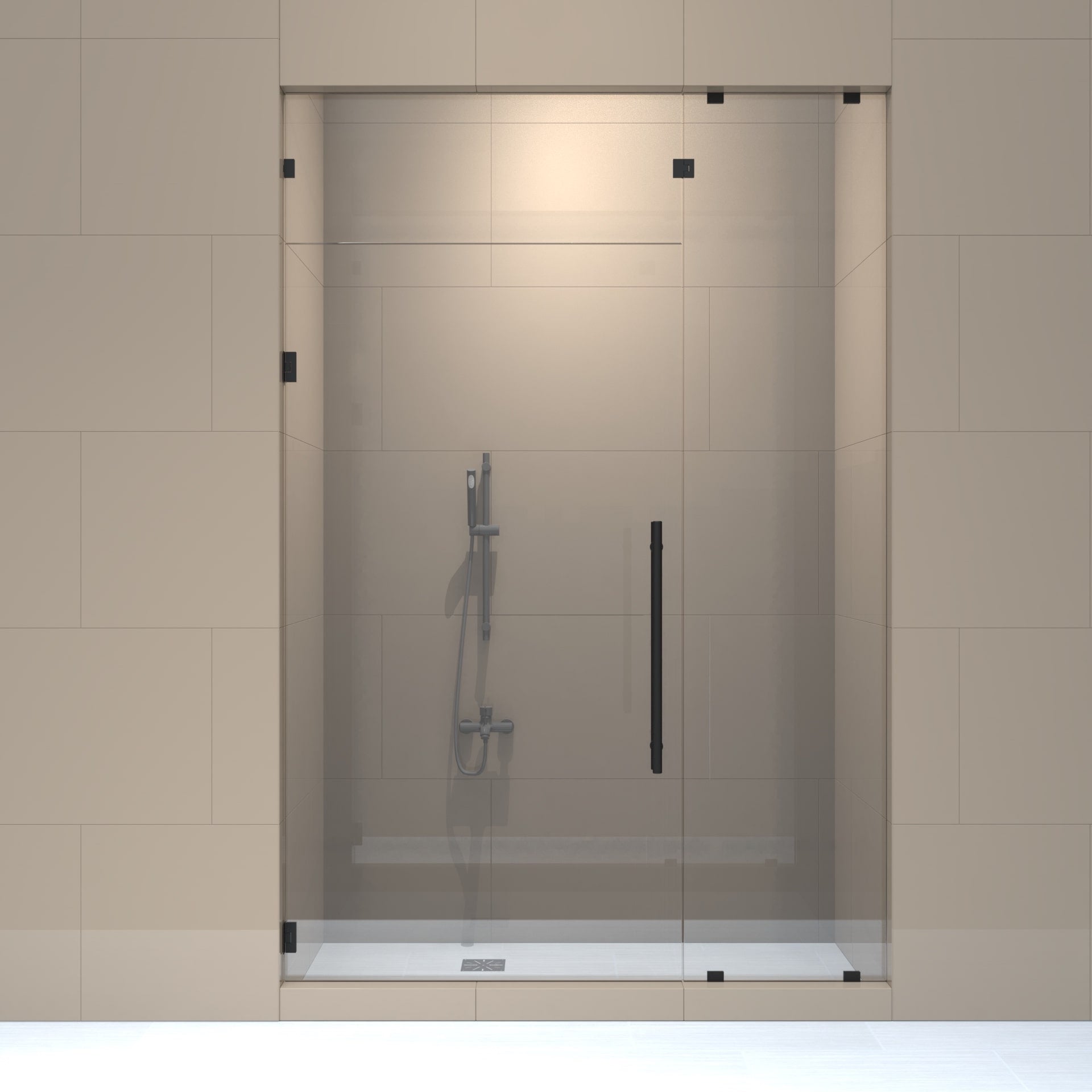 Right_handle_shower_door_panel_with_transom-min