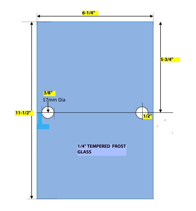 6 pcs Frosted Glass with 2 Holes Each Glass