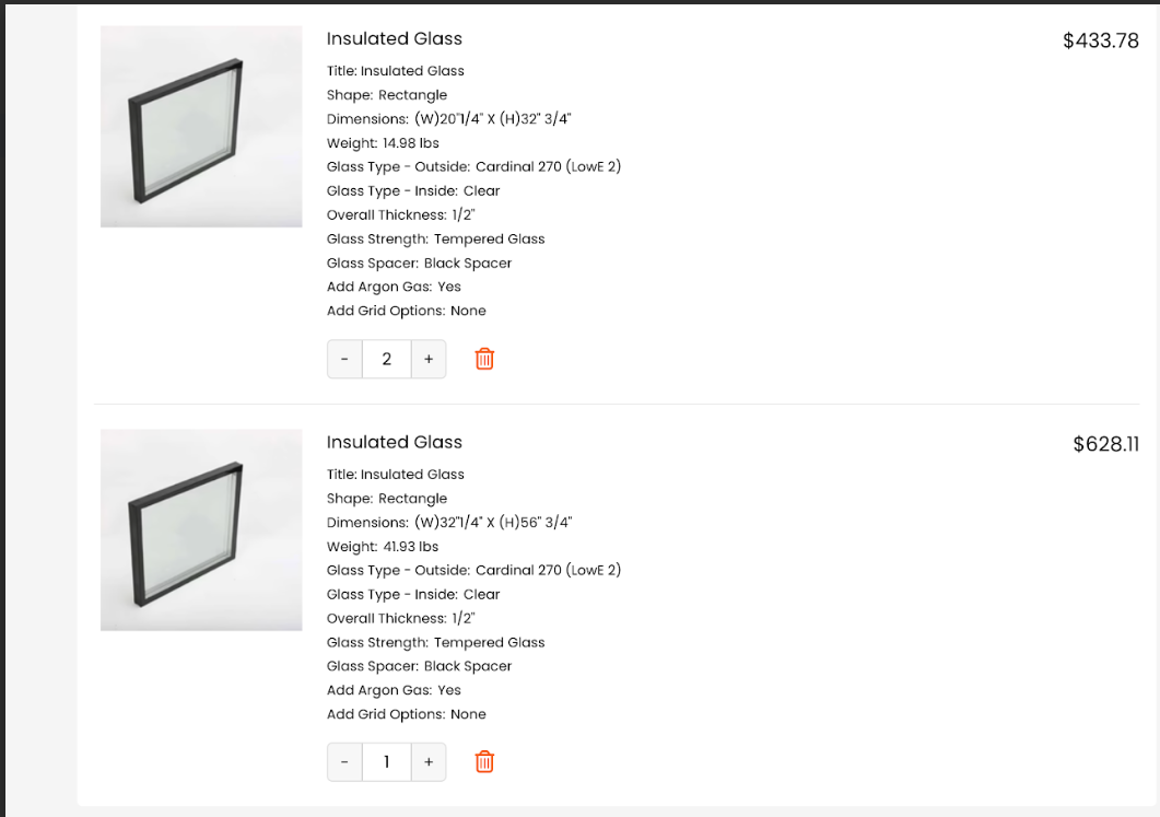Custom Insulated Glass 6 pcs
