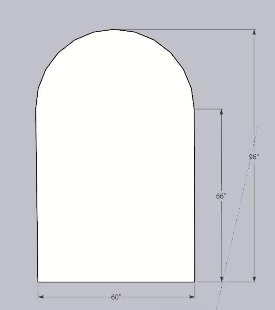 Qty 3 Frameless Large Arch Mirror