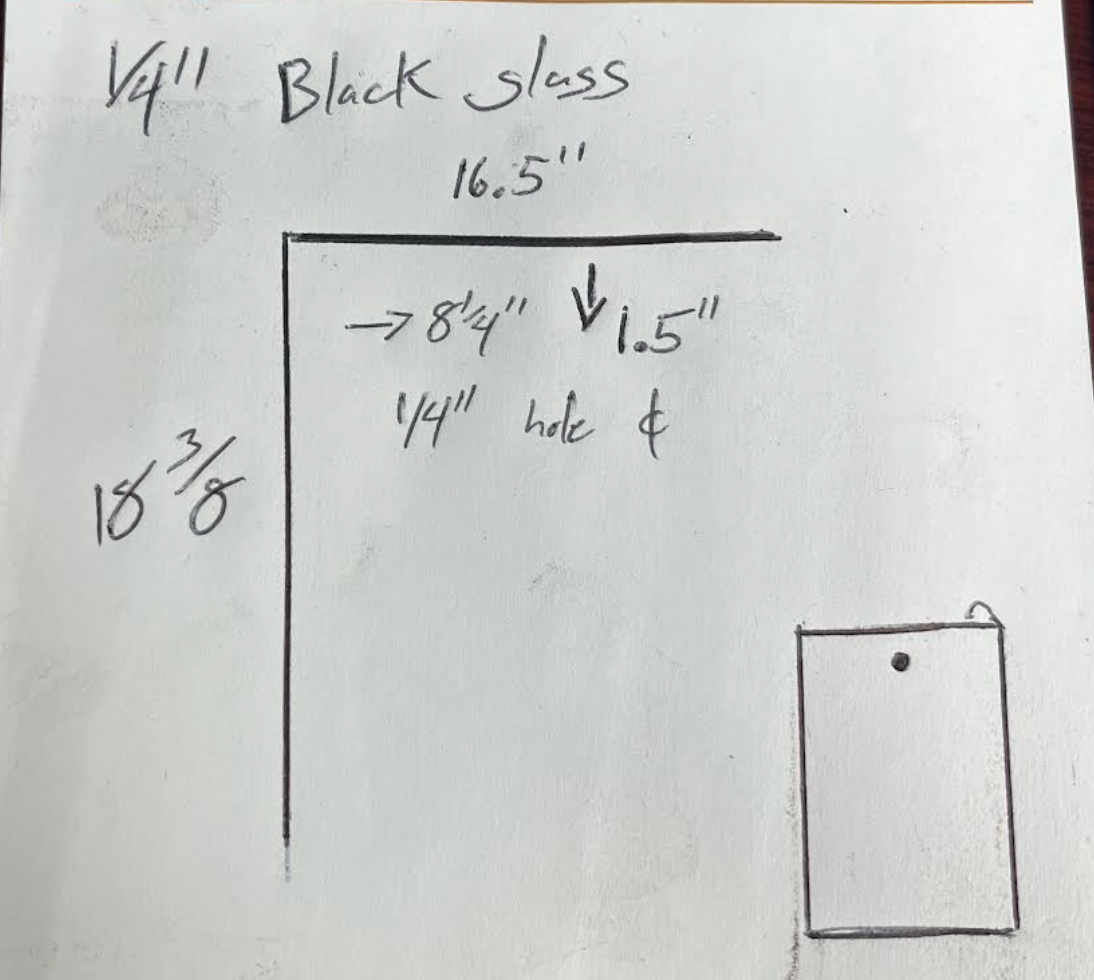 Custom Black Glass w/ Hole