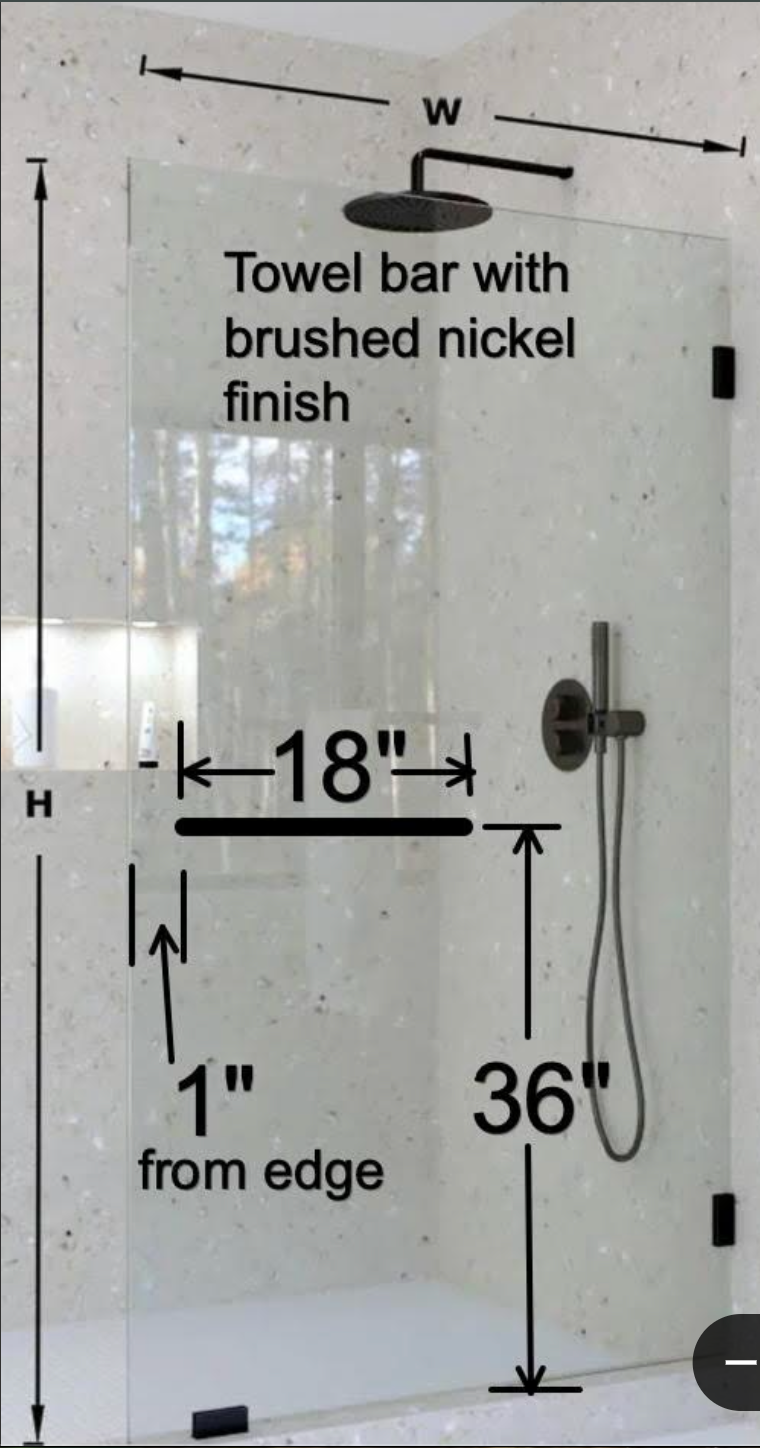 Fixed Shower Screen-Right Attachment