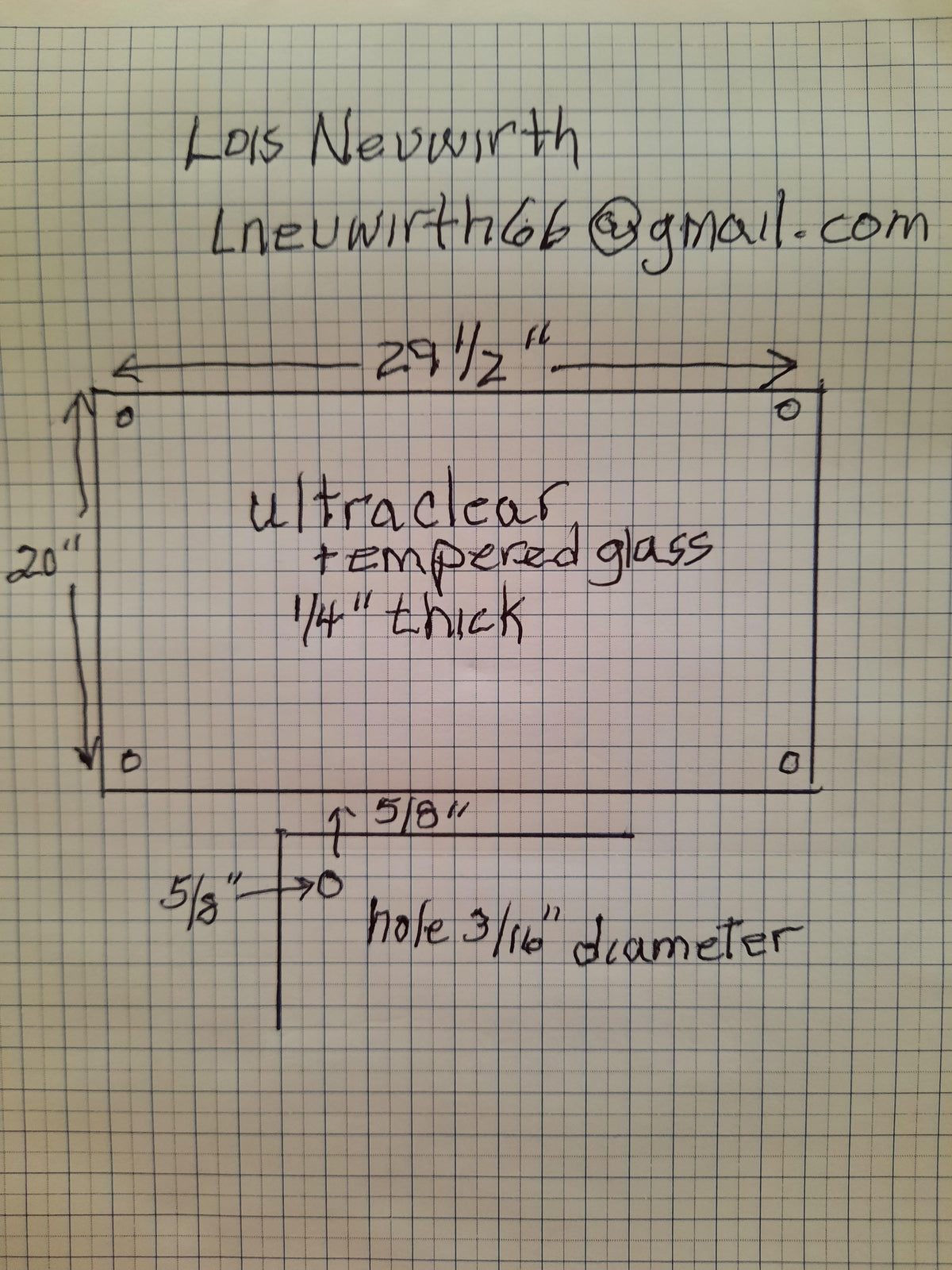 Ultra Clear Glass with 4 Holes