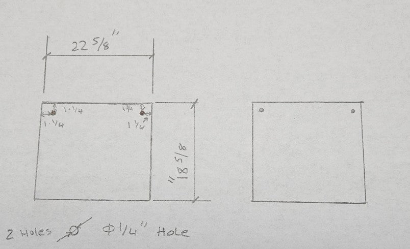 Tempered Glass with 2 holes side A & B