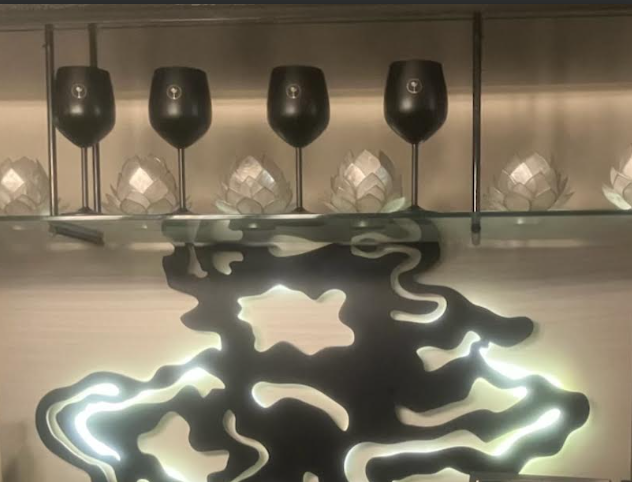 Custom Glass shelve with 4 holes