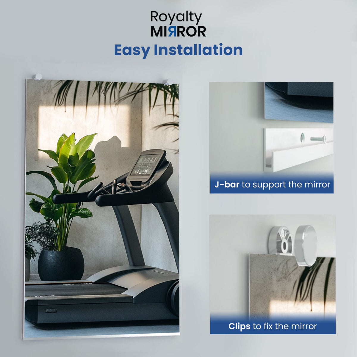 Home Gym Mirror - Large Full Body Mirror for Yoga & Fitness - 48''x72'' Wall Mounted - Home Gym, Garage, Bedroom & Bathroom