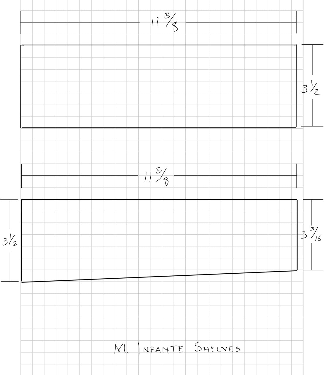 2 glass shelfs - Grey 3/8 Thick