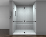 Load image into Gallery viewer, Frameless Bypass Shower Doors- Cut To Size
